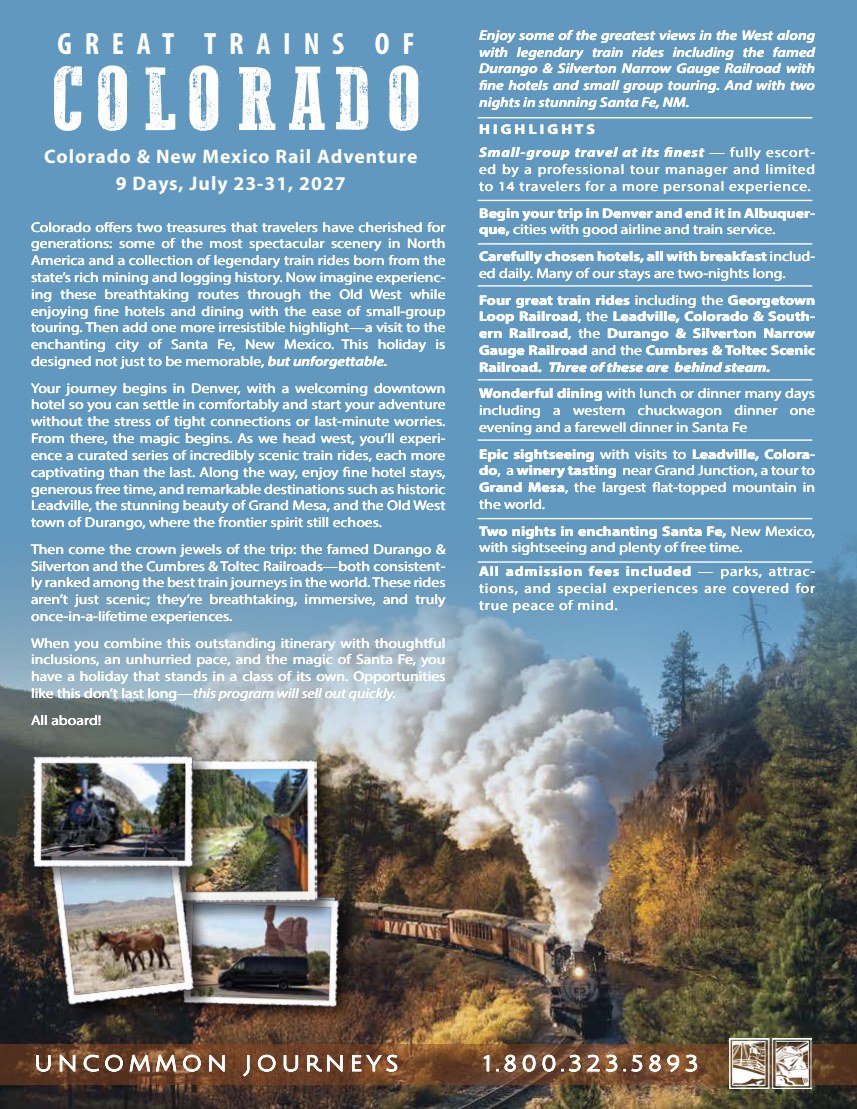 Great Trains of Colorado brochure cover